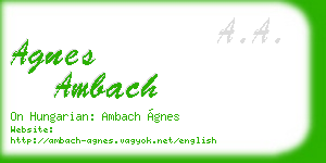 agnes ambach business card