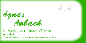 agnes ambach business card